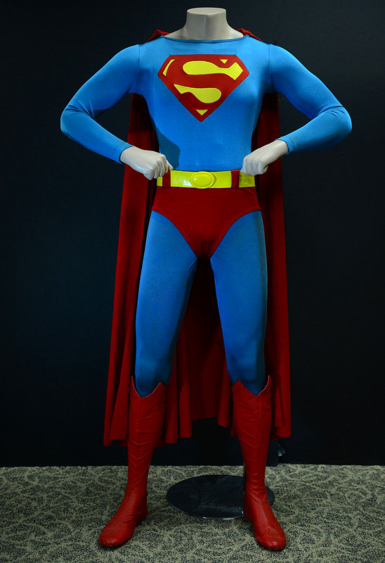 Classic Superman Cosplay Halloween Costume Red Cape